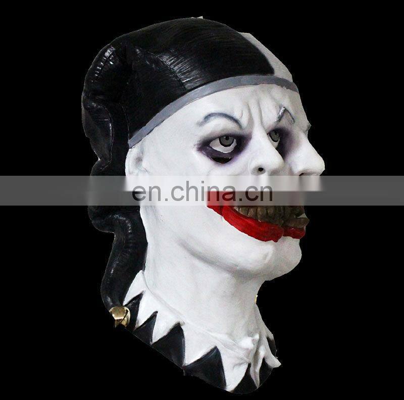Hot-selling Adult Full Head Funny Clown Mask Carnival Halloween scary Latex Double-faced Jester Mask