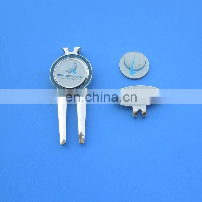 antique bronze plated free mould metal golf divot tool for promotion