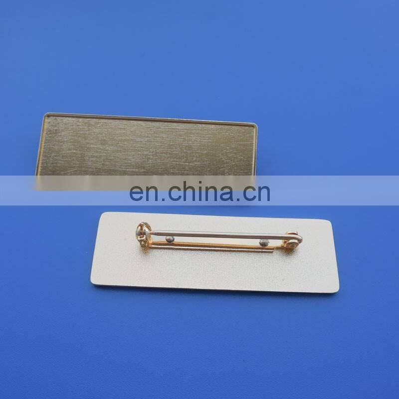 2017 rectangle shape name badge for hotel staff metal name plate
