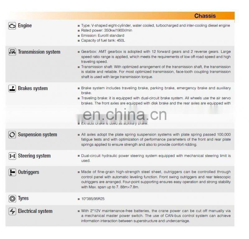 Product Description 120t SANY truck crane with good price STC1200S