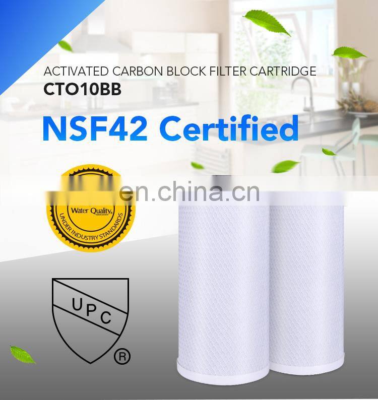 YUNDA FILTER NSF Certified CTO Coconut Shell Activated Carbon Block Water Filter Cartridge 10 Inch water filter