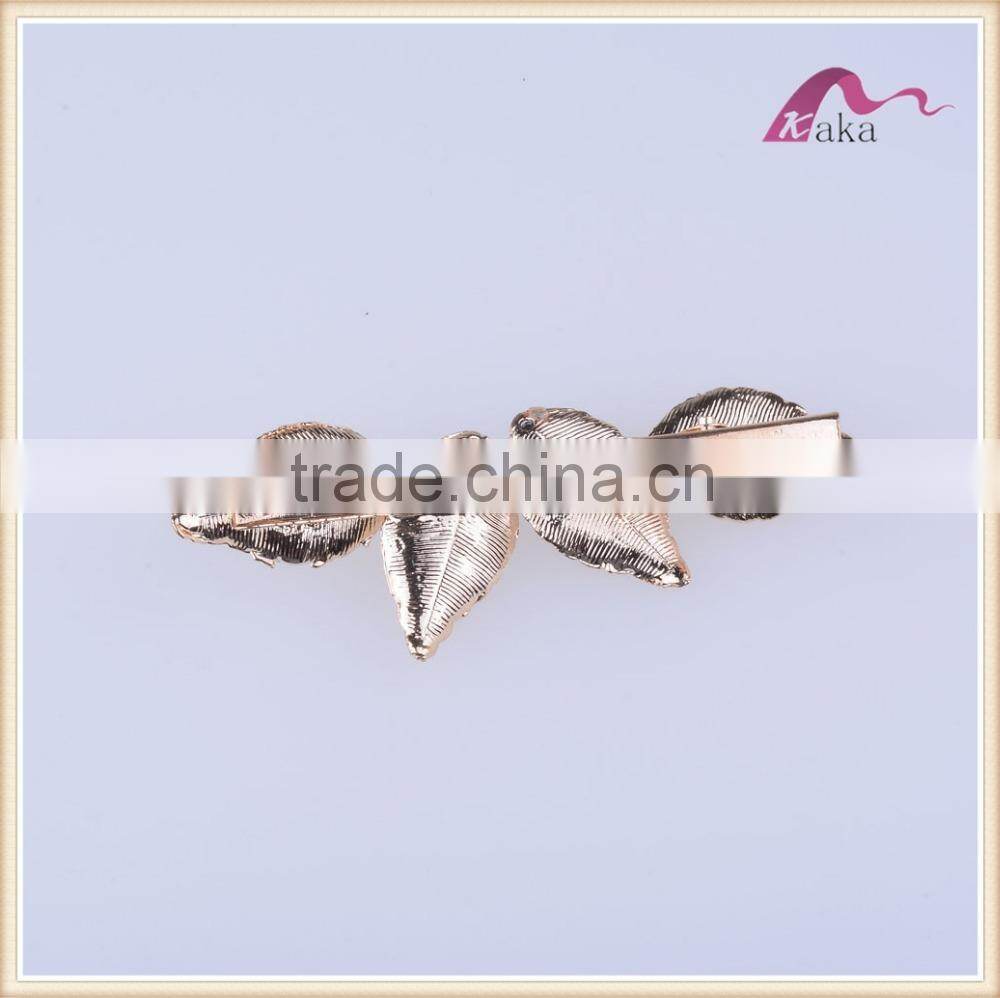 Wholesaler new design leaves hair pins fashion hair accessories pearls decoration hair pins for women