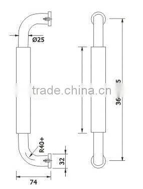 LP02:TRUST 304 Stainless steel door Pull handle Privacy or Passage