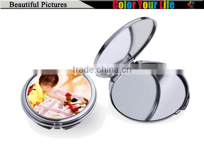 Cheap Sublimation Blank Compact Printable Portable Metal Dressing Mirror