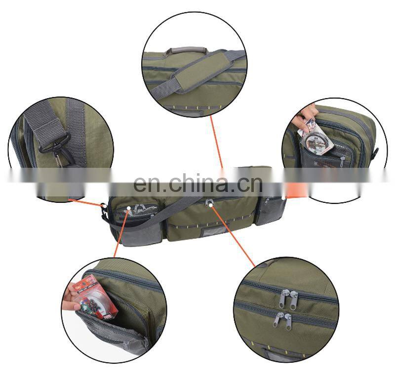 31.4*5.1*9.25 inches Multifunctional Fishing Tackle Storage Case Utility Bag Peche Water-Resistant Fishing Bag