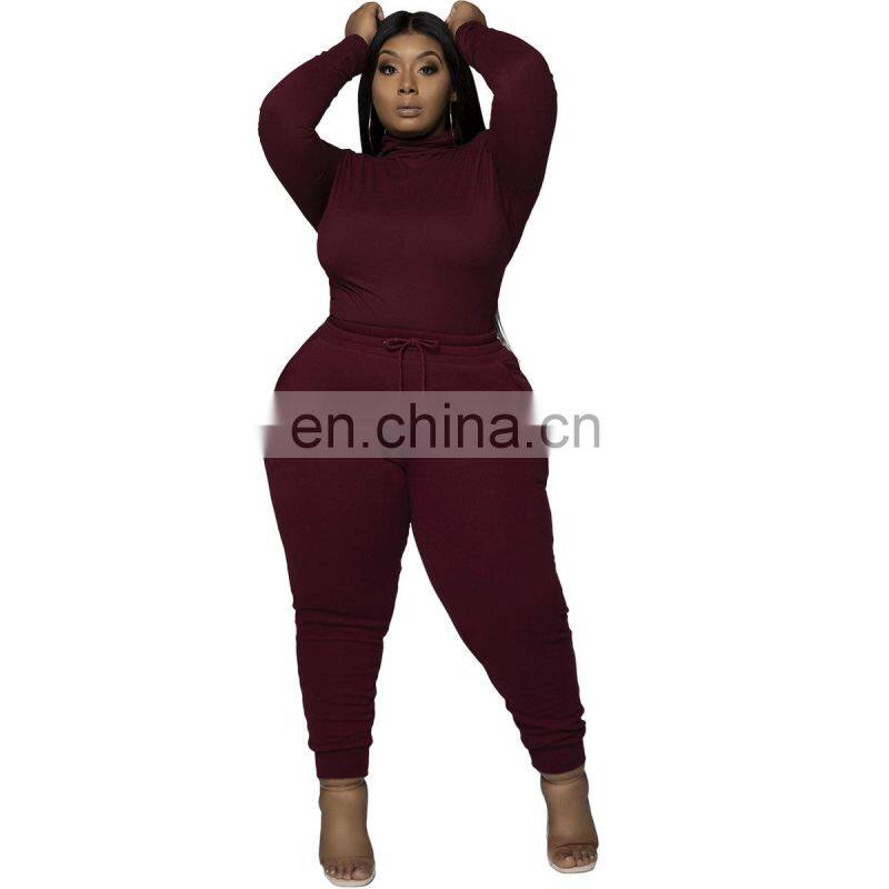 Spring and summer new fashion loose suit clothing wholesale custom solid color large size long-sleeved trousers casual women's