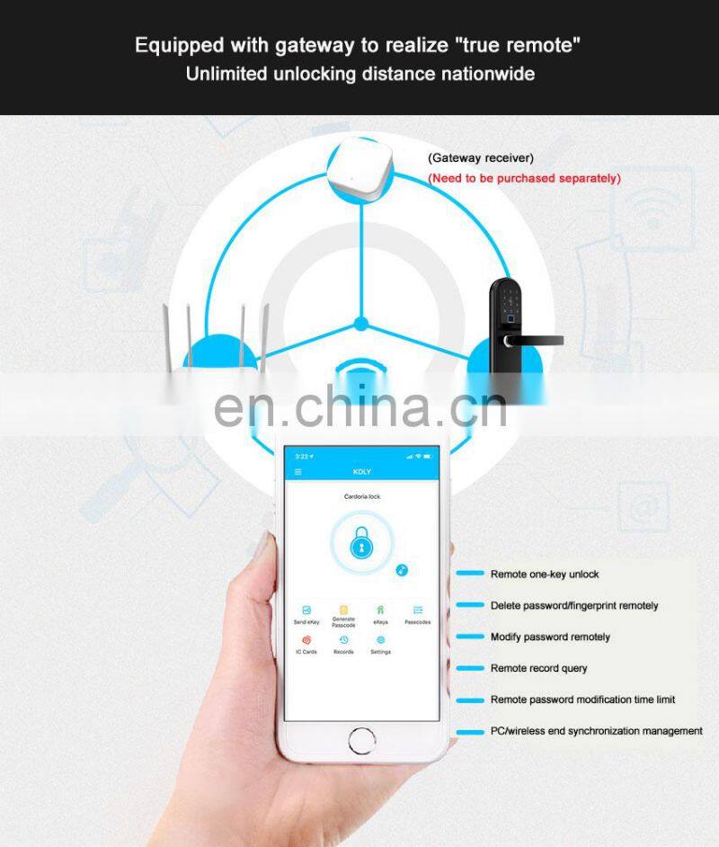 Stainless Steel Fingerprint Wifi Smart Lock Door Card Key Apartment Intelligent Door Lock Rfid With Password Ttlock