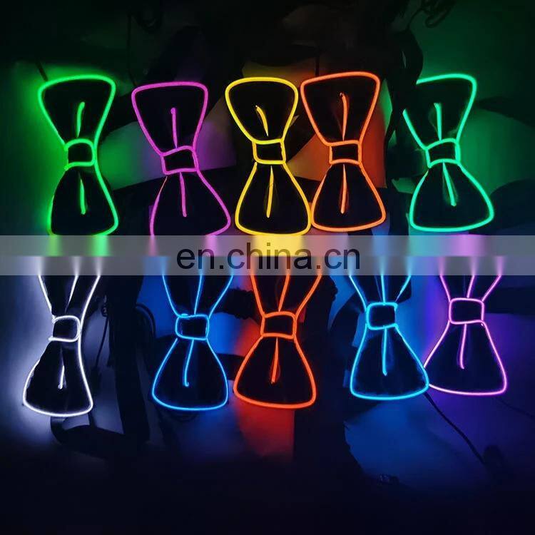 Led Light Up Bow Tie Neon Necktie Masquerade Party Luminous Bow Tie Glow In The Dark Birthday Wedding Cosplay Costume Supplies