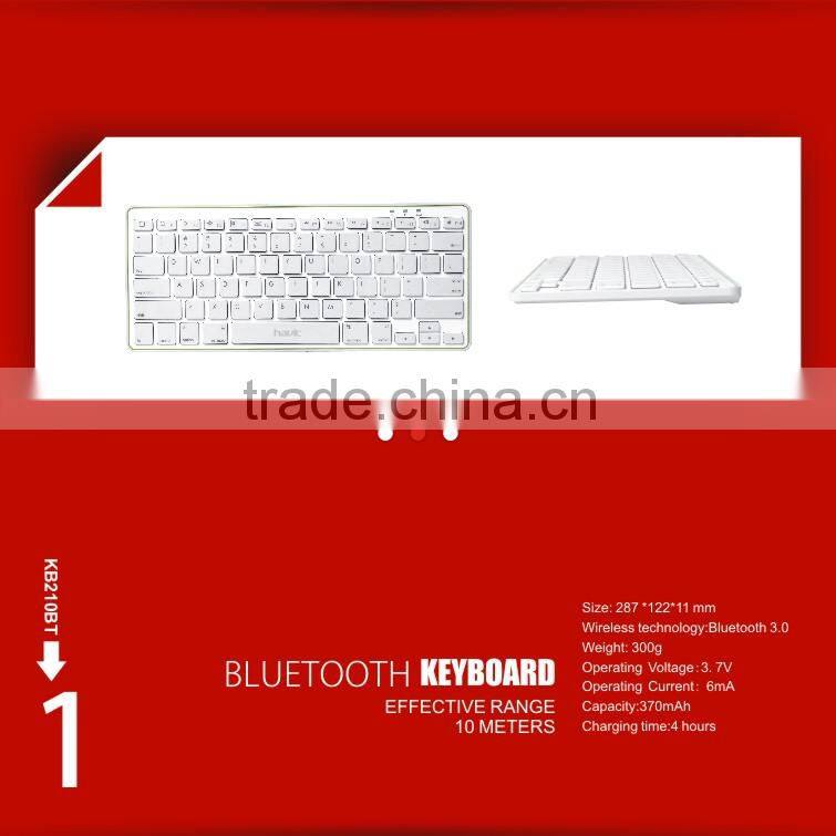 2014 new promotional items white mini bluetooth keyboard compatible with Apple MAC, mini wireless keyboard