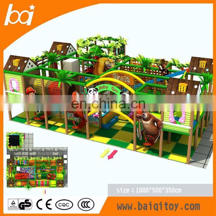 Amusement park custom theme plastic kids cheap playground indoor play equipment with slides
