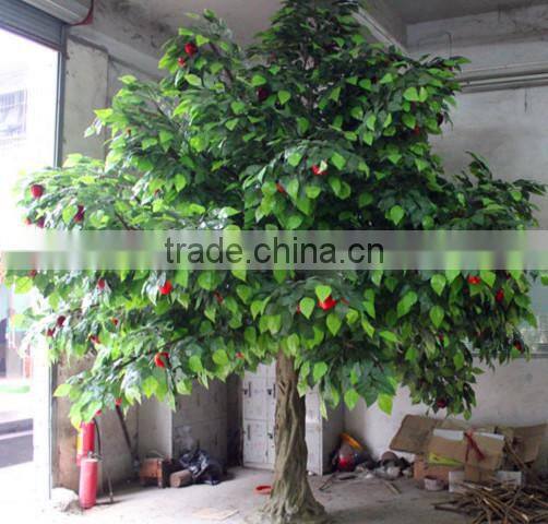 indoor artificial tree evergreen leaves fiberglass material artificial fruit tree/artificial apple tree