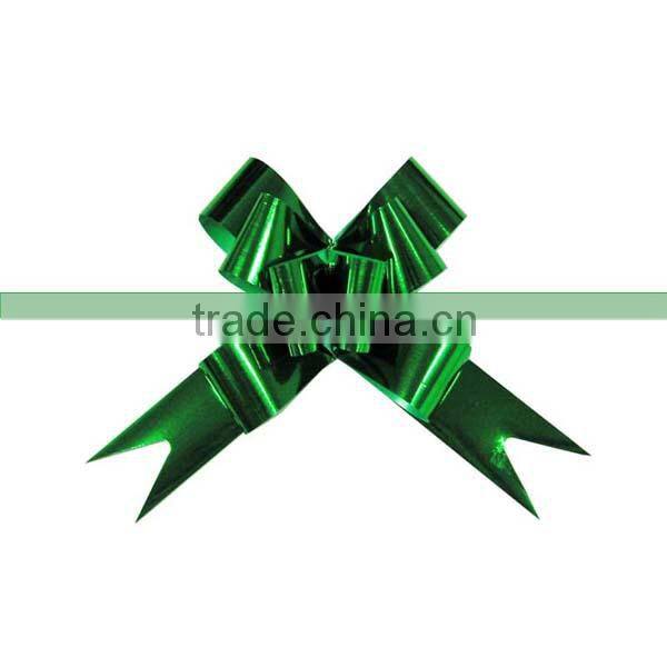 Wholesale Satin Printing Ribbon Bow for Gift Box, PP Butterfly Pull Bow Printing with White Logo