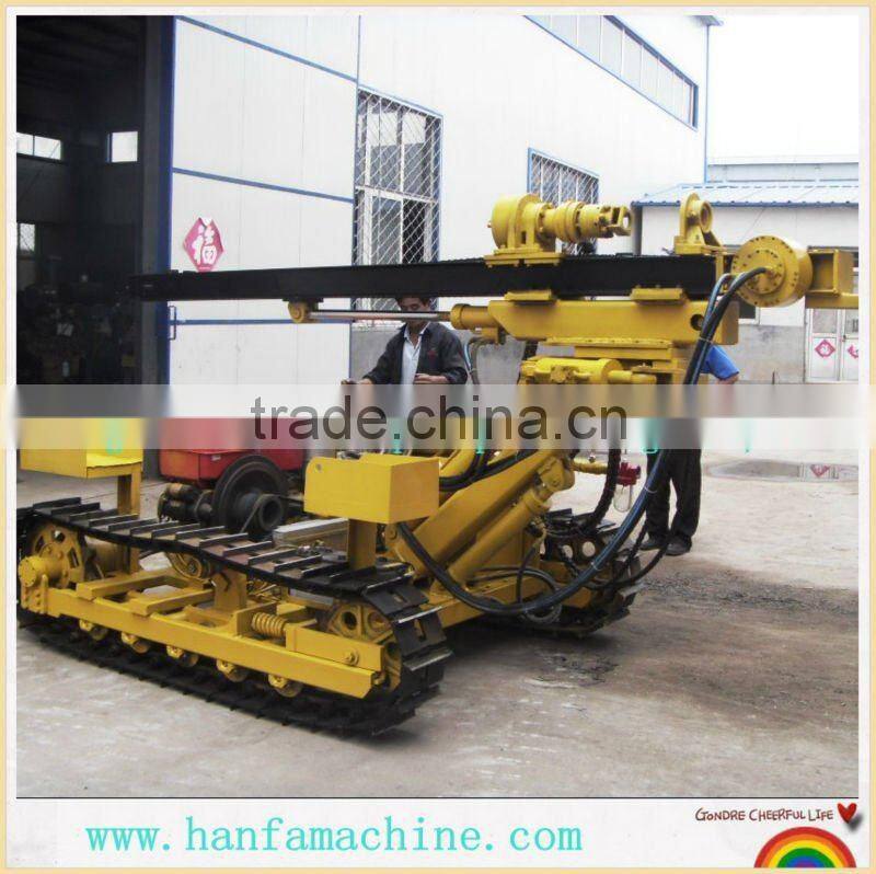 Blasting hole drilling!!! HF100Y Crawler DTH down the hole hammer drill rig
