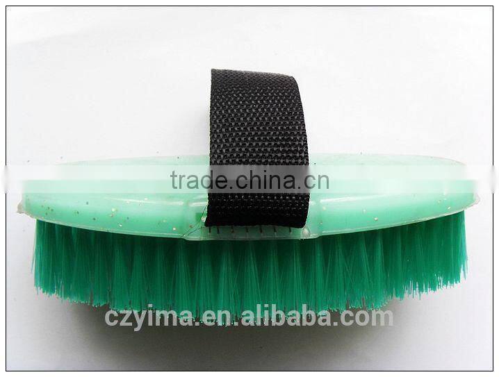 glitter horse body brush with soft cover