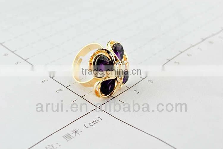 2013 Purple Pretty wedding ring crystal flower rings for women