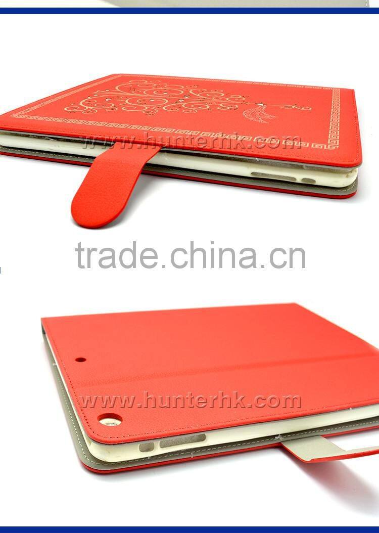 Red Color Printed Star Tree Tablet Case For iPad 4