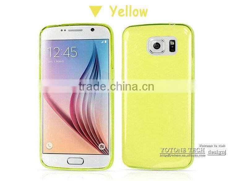 Transparent TPU 5.1 inch for samsung S6 phone case, 6 color slim cell phone case for samsung galaxy S6, for galaxy S6 case