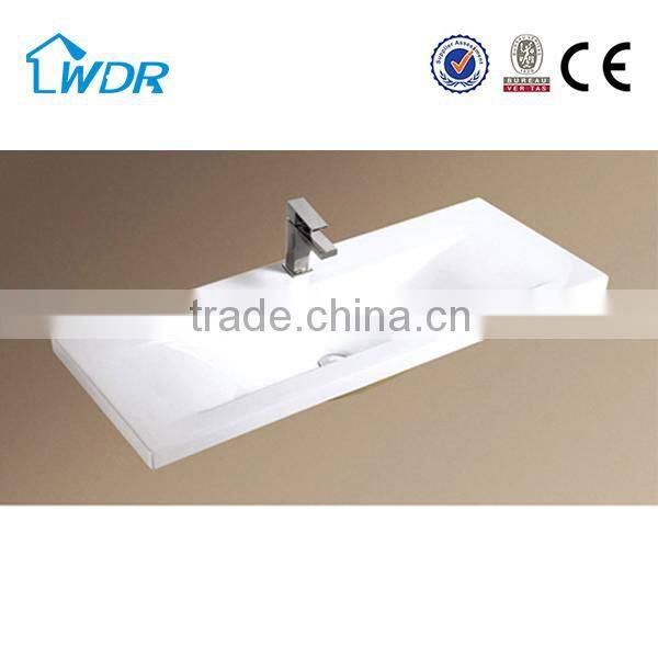 bathroom wash basin cabinet with basin and silver mirror marble top