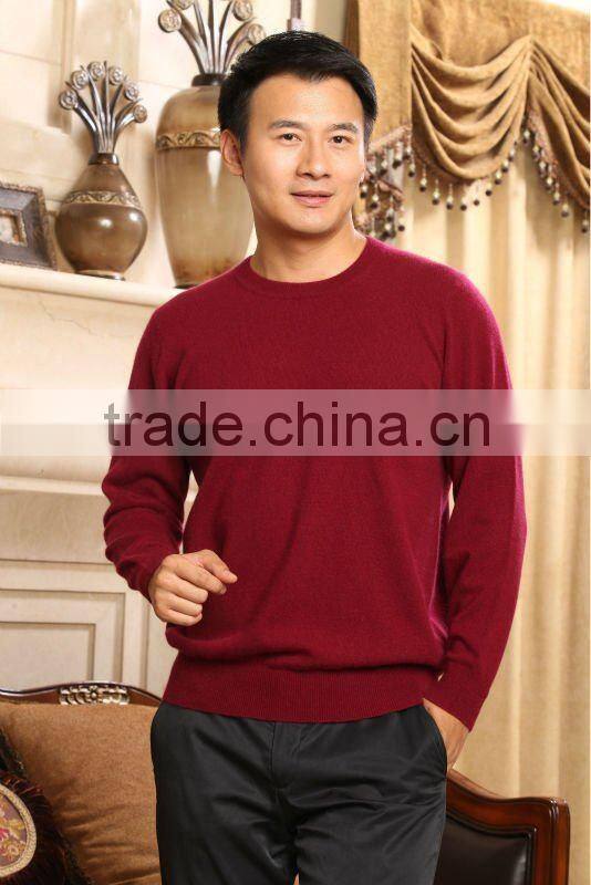 men's basic design 100% cashmere sweater