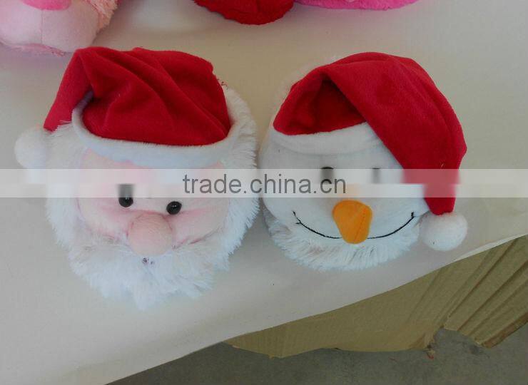 Chrismas plush slipper/ plush animal slippers/plush indoor animal slippers