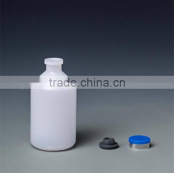 plastic sterile injection vials for veterinary with rubber stopper & aluminium seal