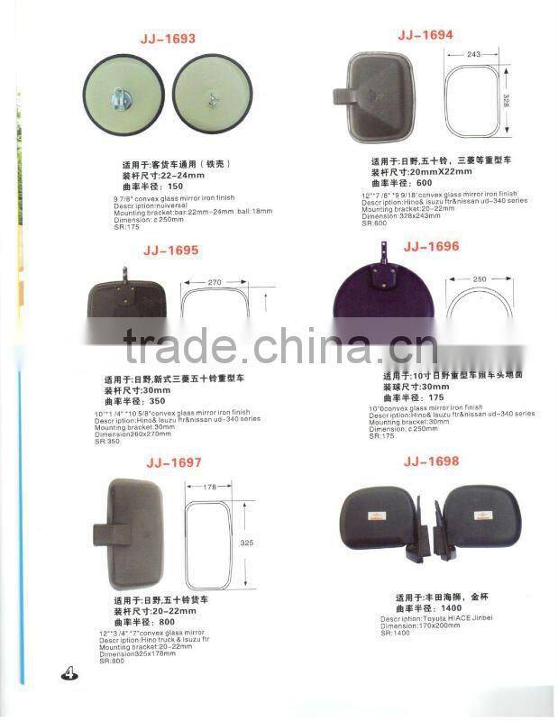 Isuzu NKR NHR 6'' round truck convex review mirror