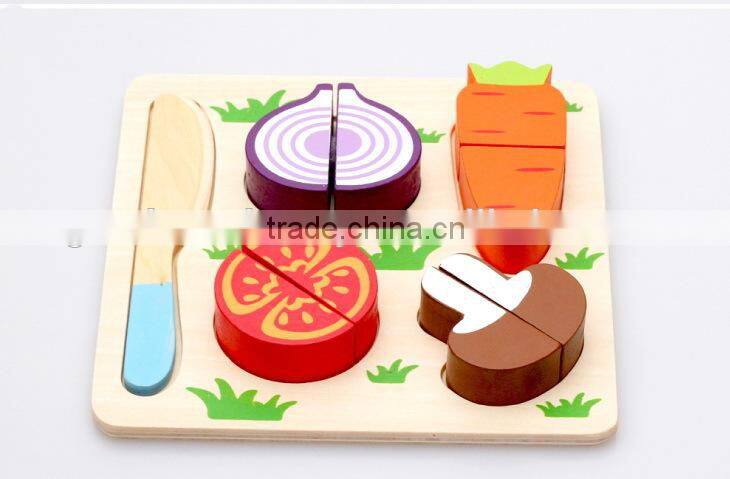 2015 New fruit cutting wooden puzzle toys for children