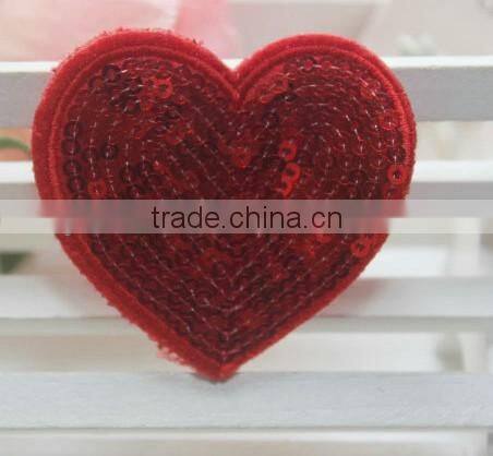 2015 New sequin heart hair clips Kids wholesales sequin bow Children Hair Accessory CB-3395