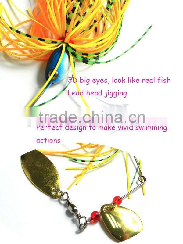 Kmucutie Spinner bait 17.4g lead head pvc skirts fishing bait for freshwater fishing