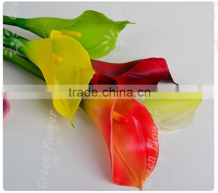 2016 PVC Calla Lily Artificial Flowers Real Touch Home Decorative Flowers Wreaths Flowers gift for Wedding Party Decoration