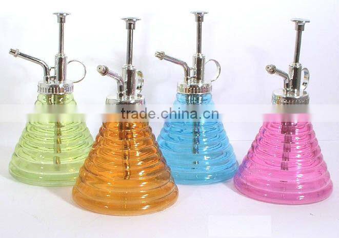 colored glass flower water pot