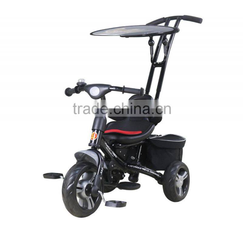 Baby Tricycle/quality baby stroller/baby bicycle with pedals, rear bags, sun-fender, bell ring/ children bike YQ10-36