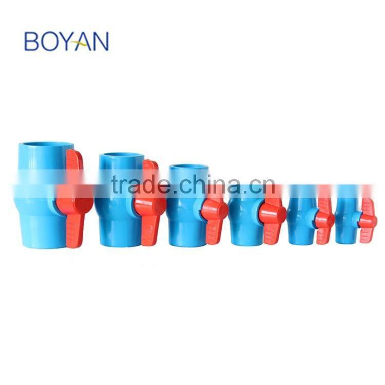 BOYAN ZheJiang TaiZhou Hot Sale In Thailand Plastic Blue Pvc Ball Valve