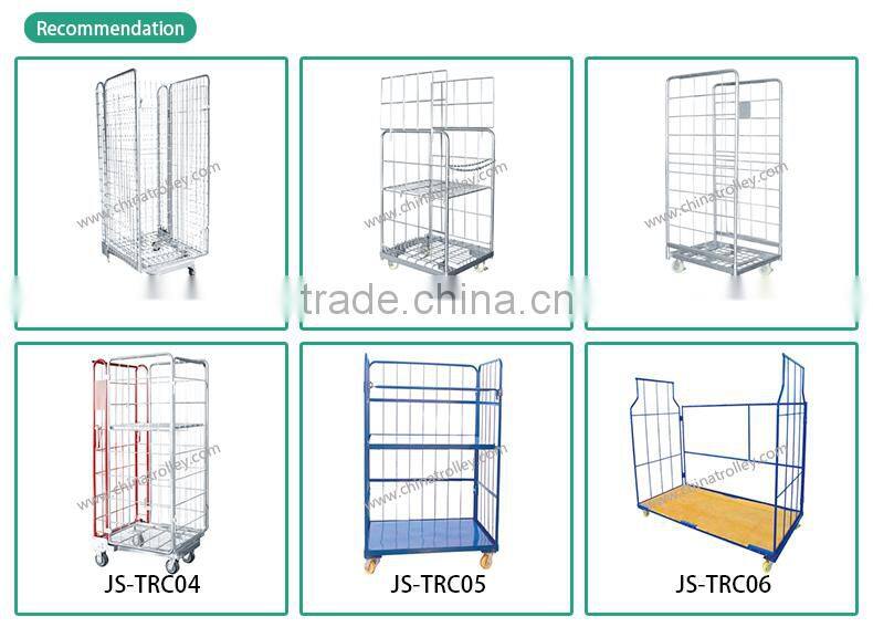Hot sale Foldable metal mesh Storage Roll Container carts