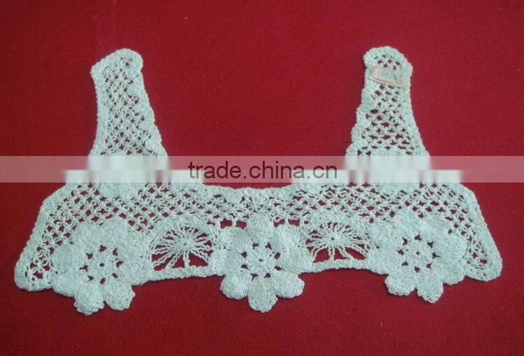 Top level new products flat oval lace pearl lace collar