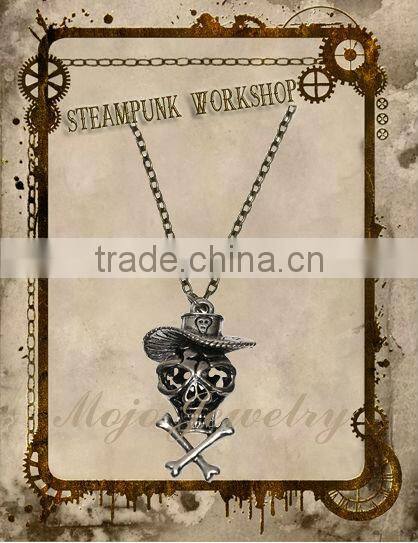 Unique Antique Metal Gun Pendant Chunky Chain Link Necklace