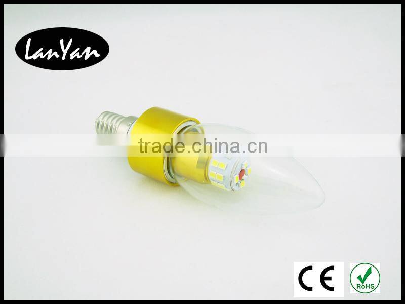 4W e12 tail shape led candle light with CE ROHS GS SA