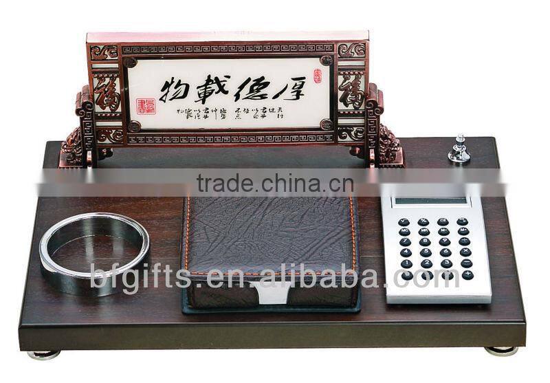 Wood Globe & Name card & Pen Holder Office Stationary Desktop Set Gift-38