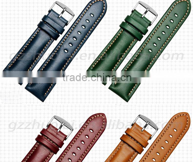 2015 new arrival 20|22mm high quality genuine cowhide leather bracelet with pin buckle wholesale 3pcs