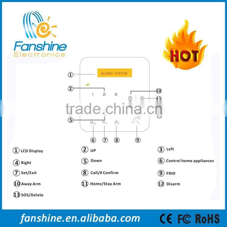Fanshine Smart Home Automation IP Wifi GSM RFID Alarm System for IOS/Andriod App