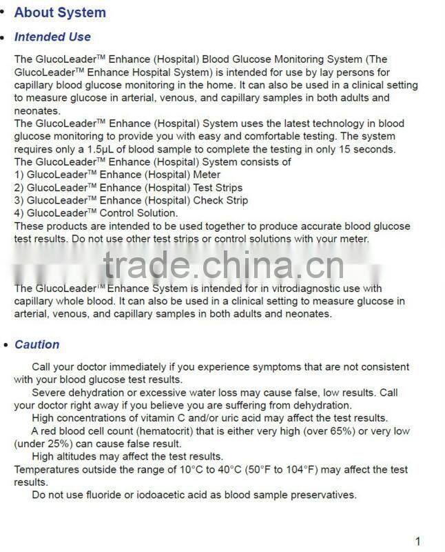 180 test memory with date and time and PC downloading FDA certificate new blood glucose meter Enhance Result in only 8 seconds