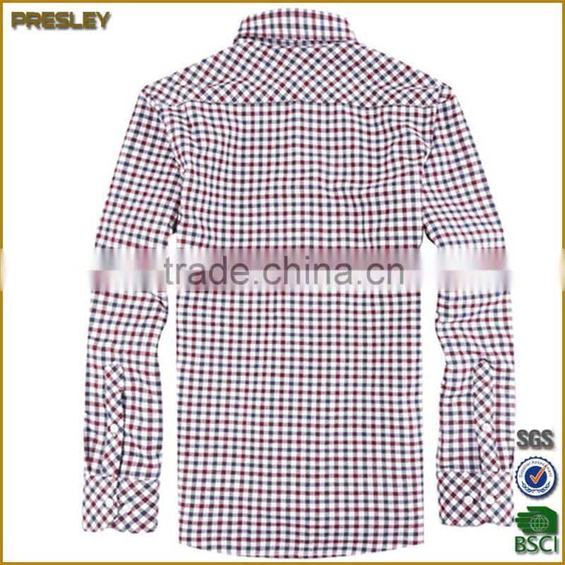 Wholesale fashion long sleeve designer check plaid button down shirts for men