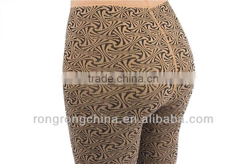 charming nude coffee flower design opaque pantyhose