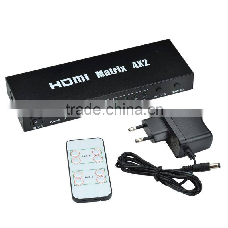 CHEERLINK HDMI True Matrix 4 in 2 out Full High Fidelity V1.3 1080p - Black