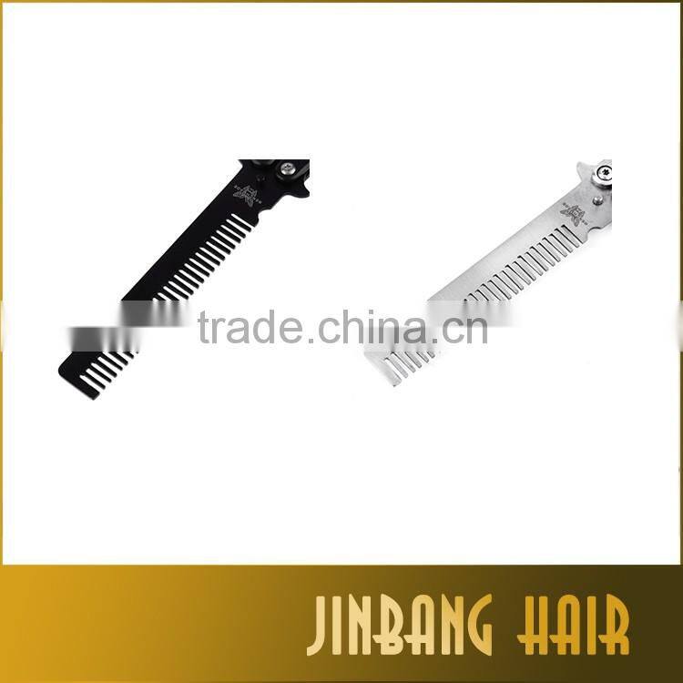 new design cheap price knife comb salon stainless steel mental trainer butterfly knife comb