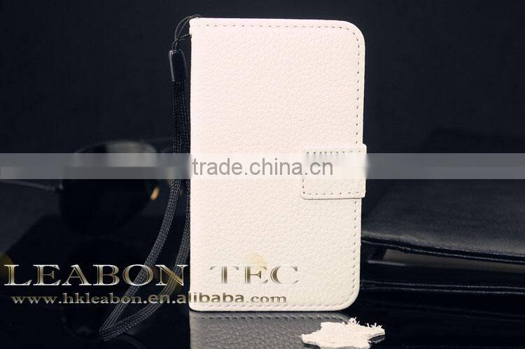 2014 newest Wallet style real leather for iphone 4 4s case