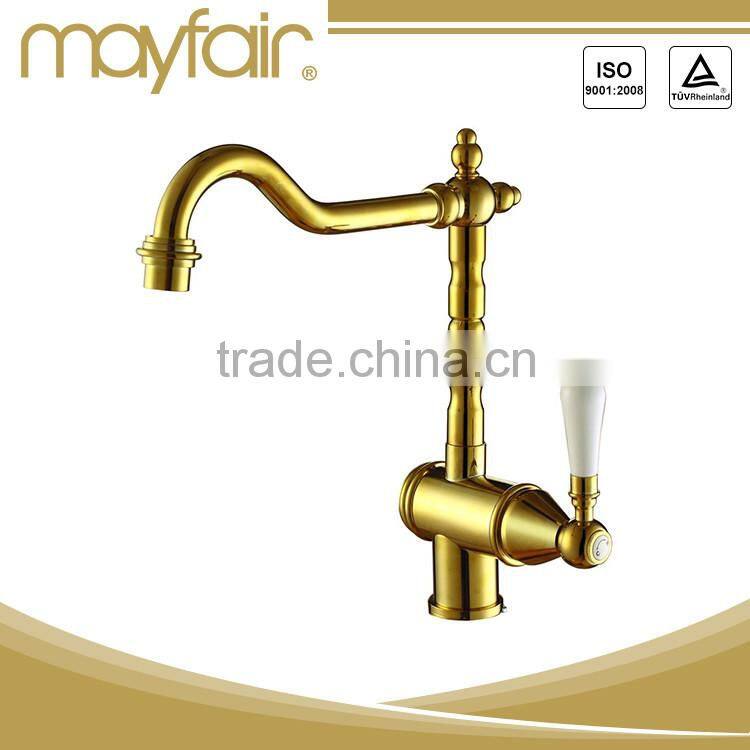 Classic golden antique brass kitchen faucet
