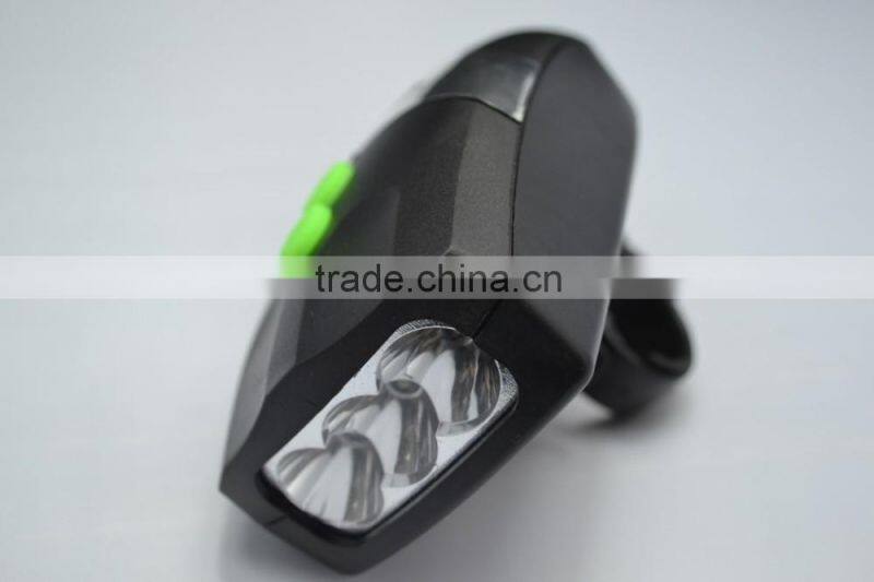 3 led bicycle headlights bicycle horn Multifunctional bike lights with a trumpet