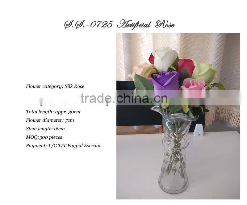 high quality artificial rose fabric flower