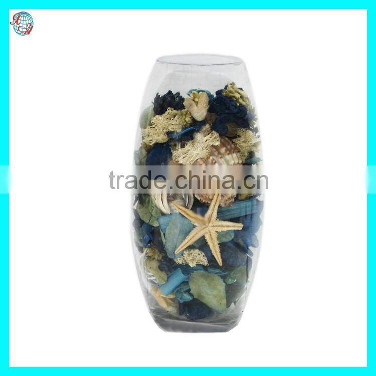 Vanilla Fragrant Potpourri In Glass Vase With Wooden Cap